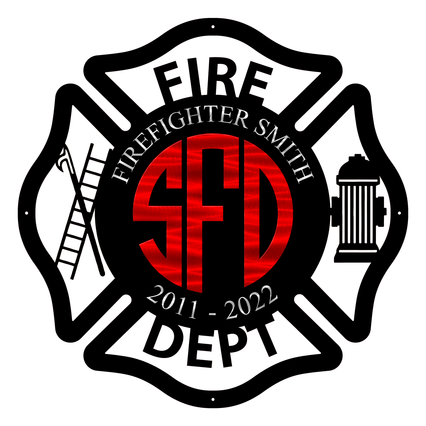 Personalized Firefighter Maltese Cross Gift