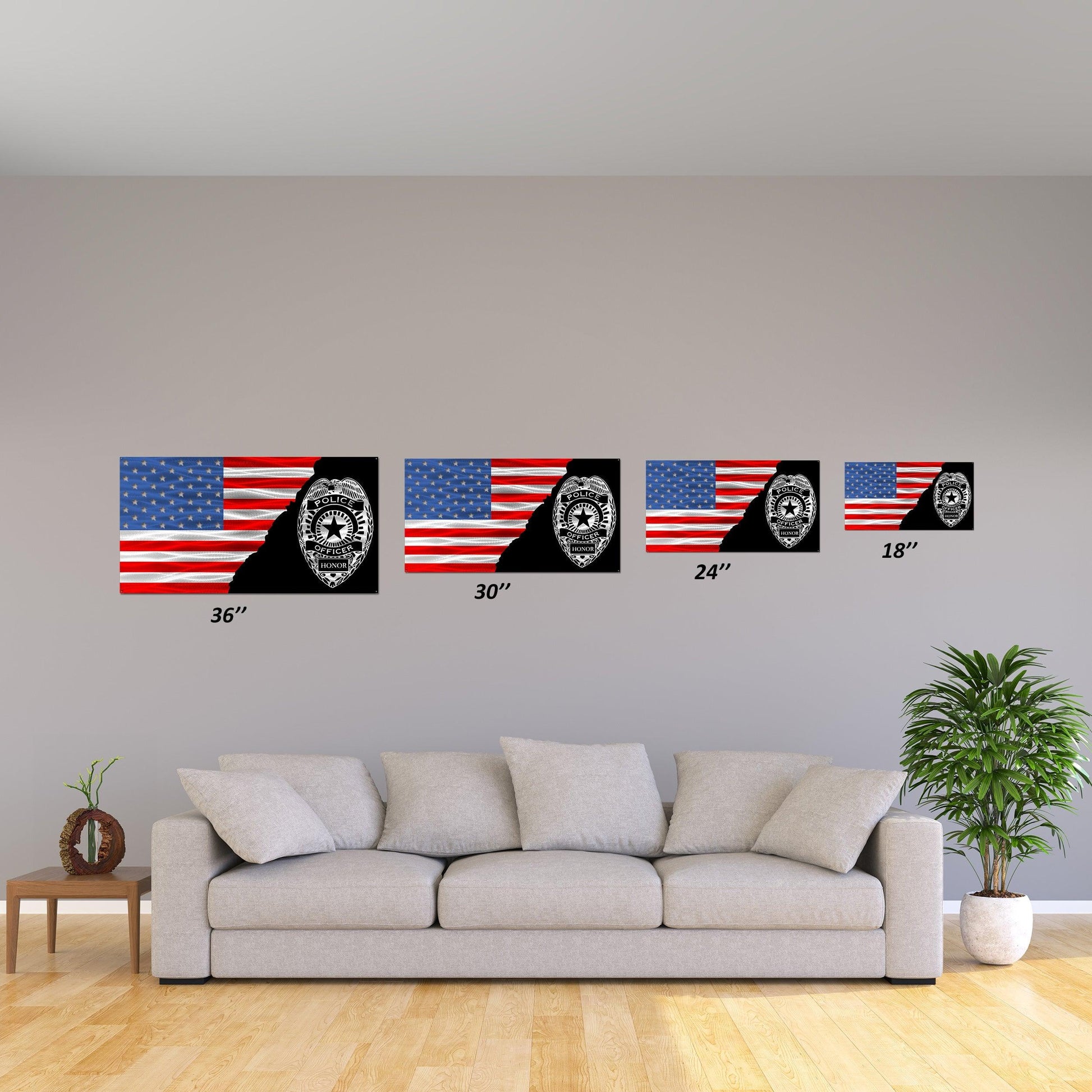 Flag - Police Badge Honor Split Flag