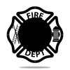 Personalized Firefighter Maltese Cross Cutout - Black