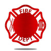 Personalized Firefighter Maltese Cross Cutout - Red